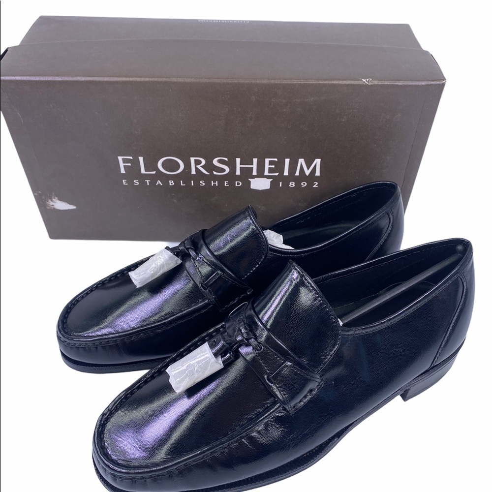 Florsheim Como Moc Toe Tassle Loafer Black Shoes - Picture 9 of 13